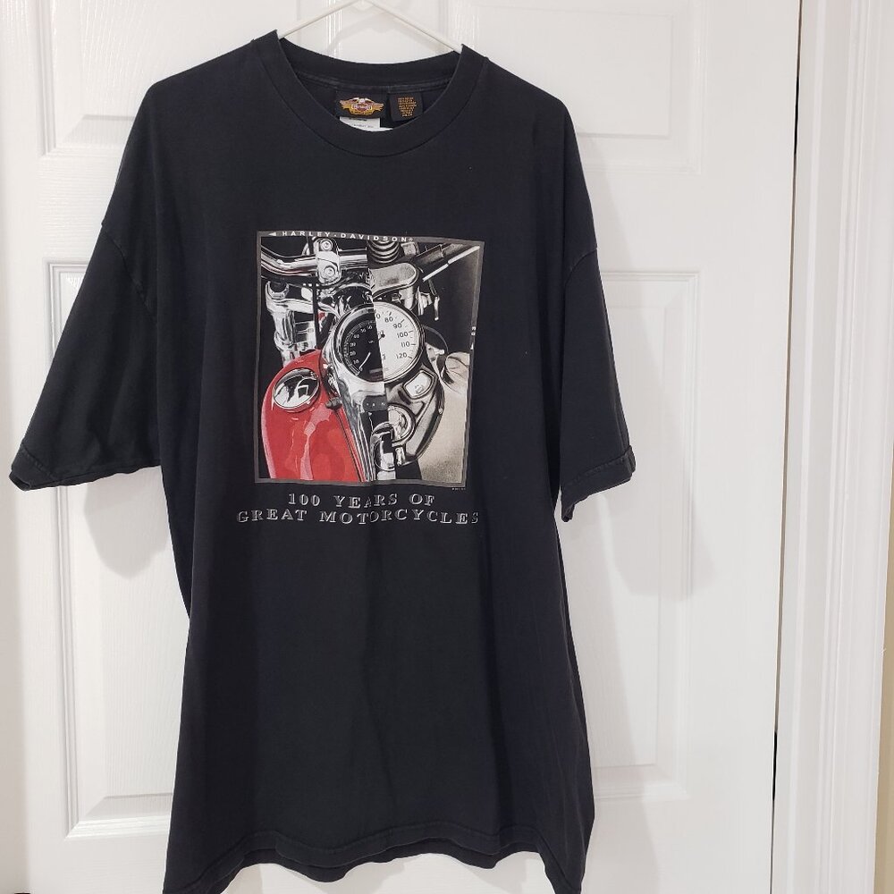 Harley Davidson Men's 100 Years of Great Motorcycles T-Shirt Embroidered Size 2X